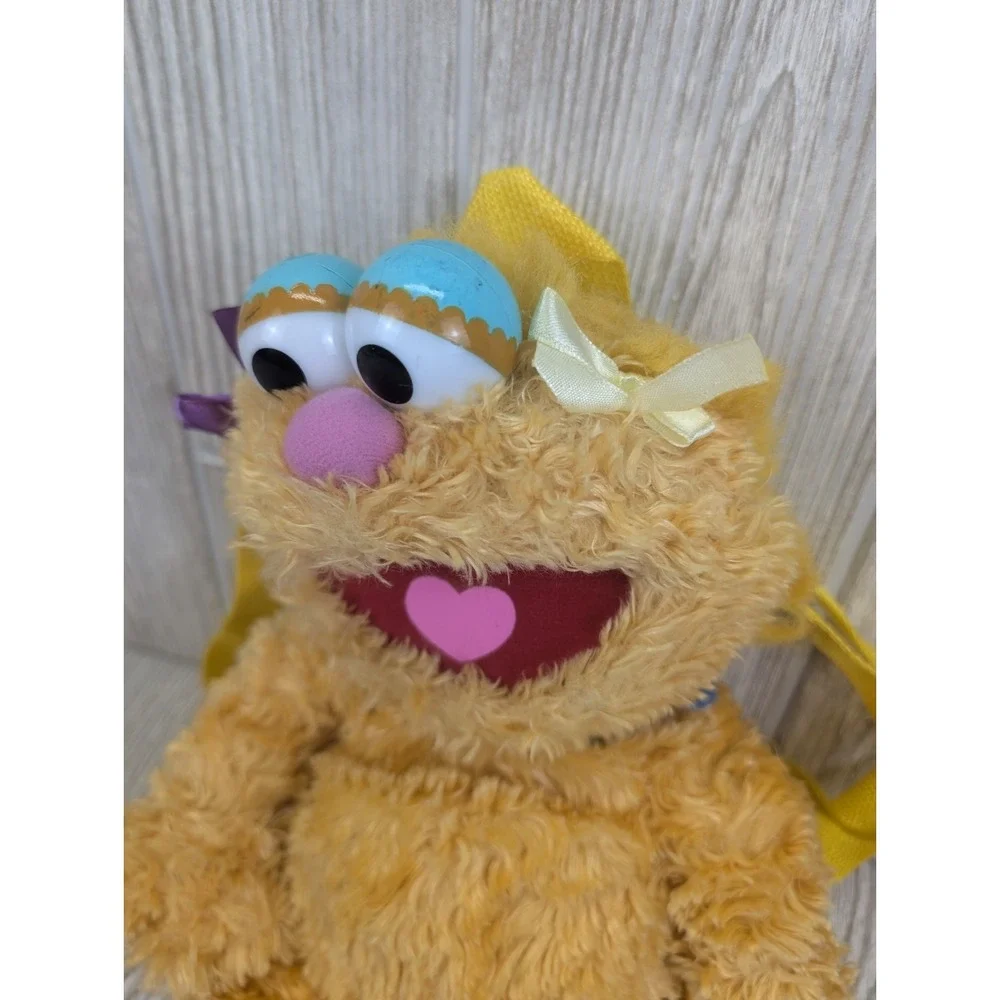 Vintage Sesame Street Zoe Plush Kids Backpack Y2K 2004 Kidcore Nostalgia 15